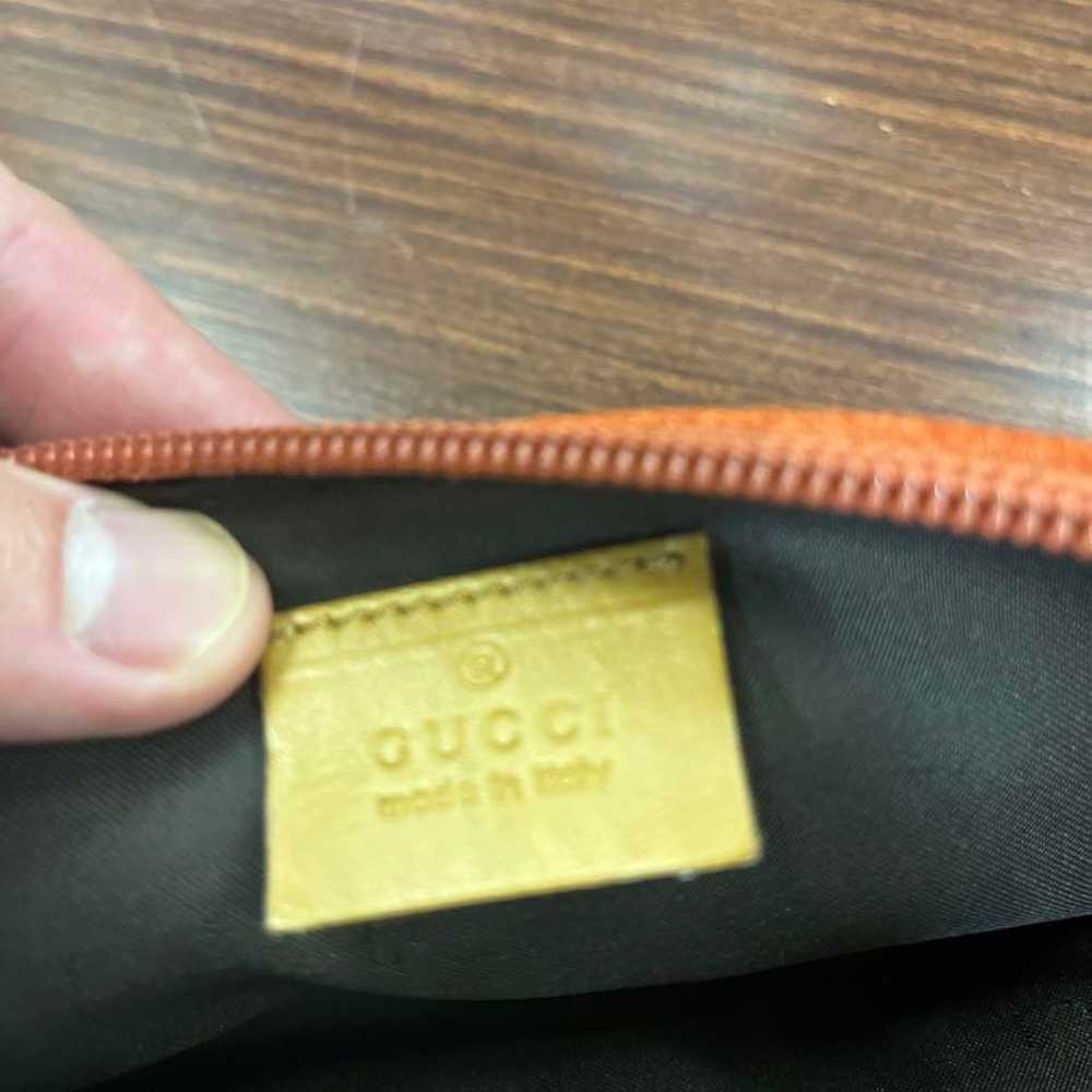 Fine article ◆ GUCCI Suede Pouch Orange Brown - image 5