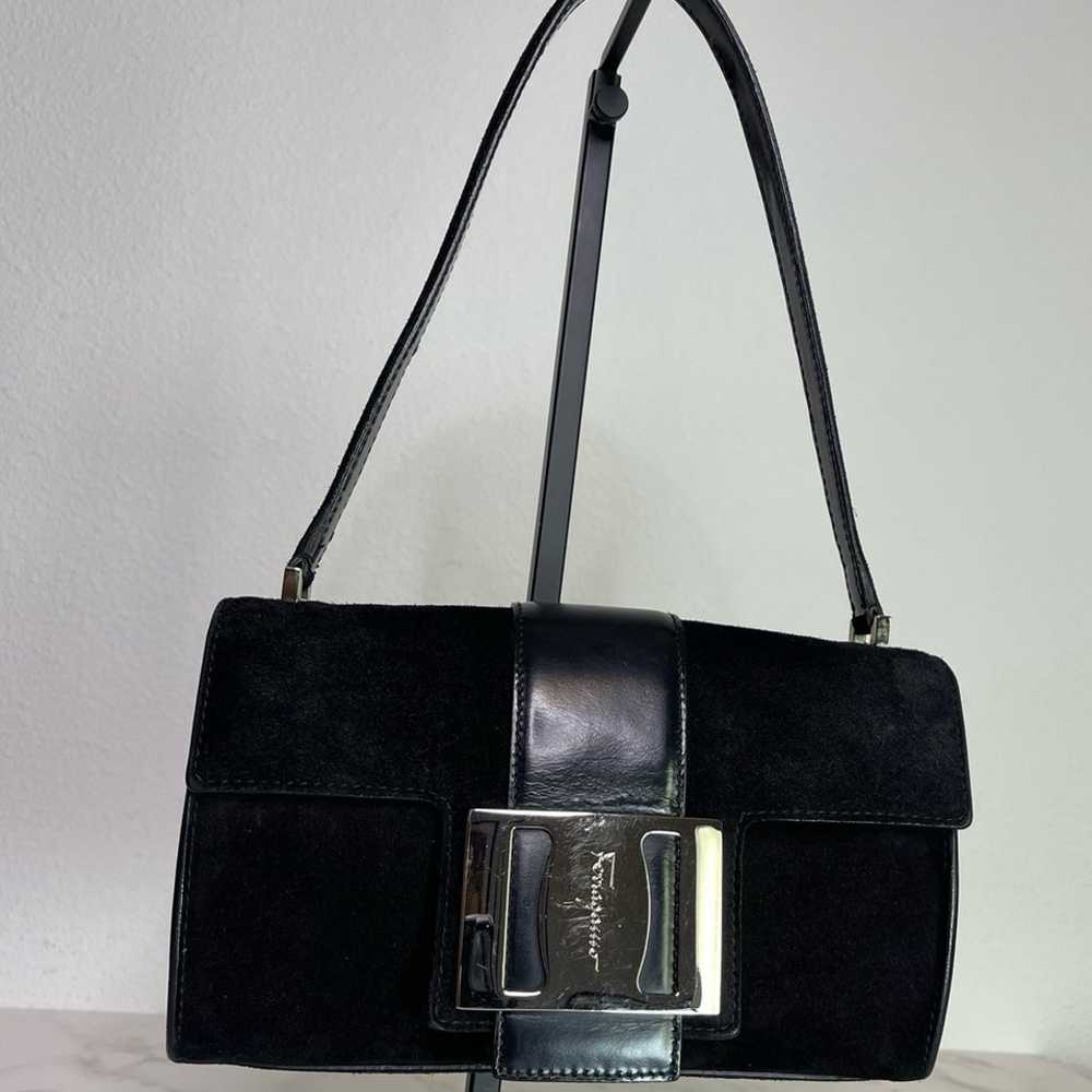 Salvatore Ferragamo Vintage Pouchette In black Su… - image 1