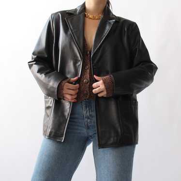 90s Sleek Leather Blazer - image 1