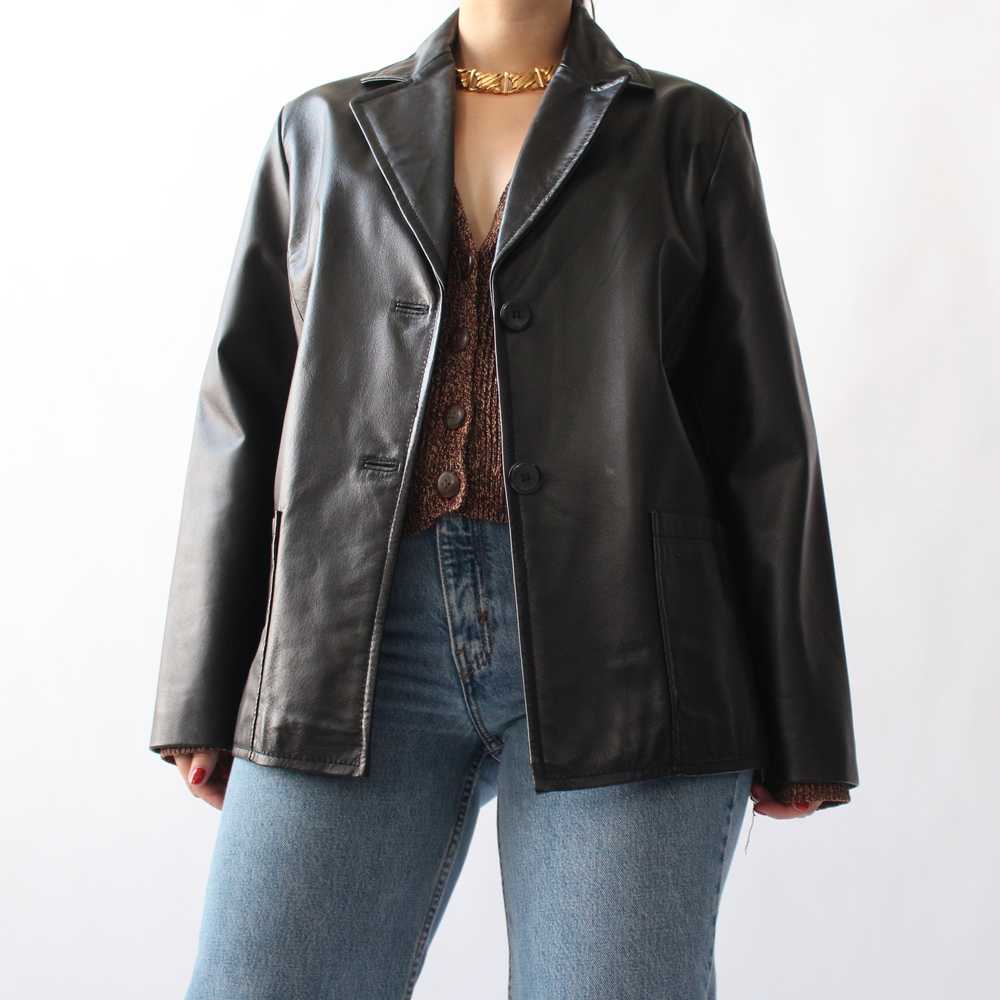 90s Sleek Leather Blazer - image 2