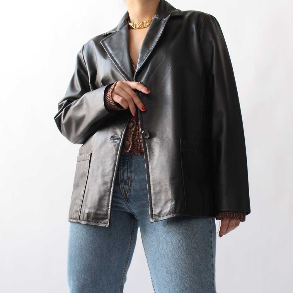 90s Sleek Leather Blazer - image 3