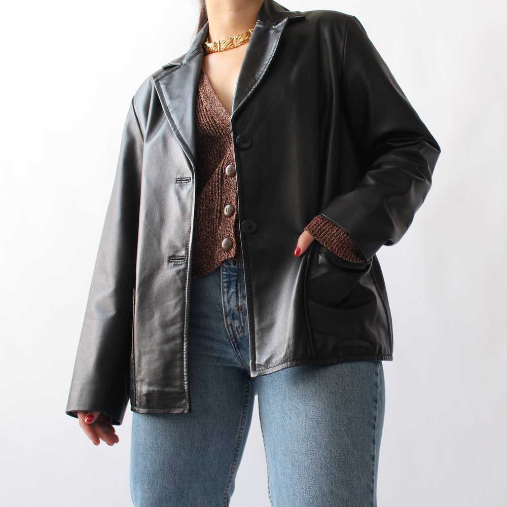 90s Sleek Leather Blazer - image 4