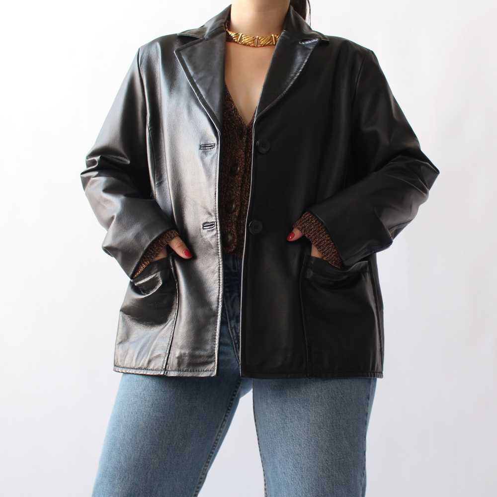 90s Sleek Leather Blazer - image 5