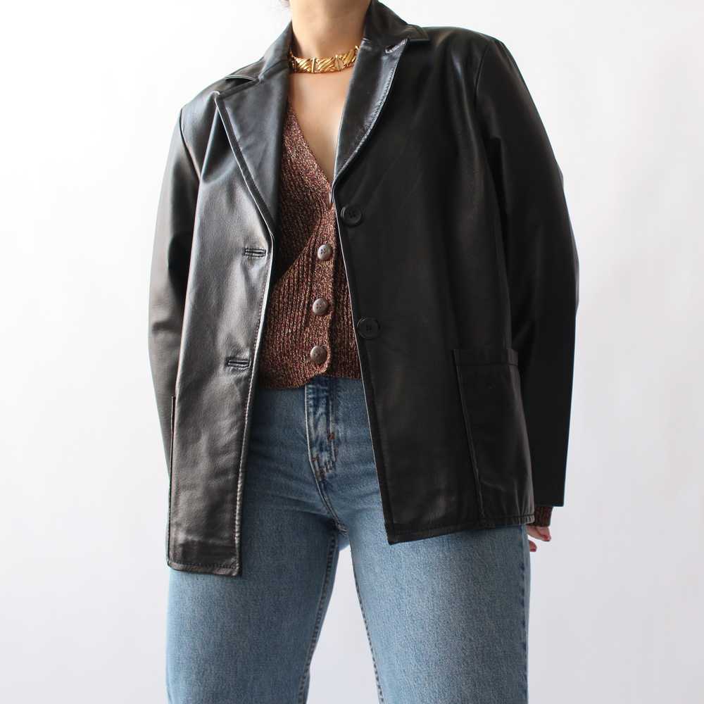 90s Sleek Leather Blazer - image 6