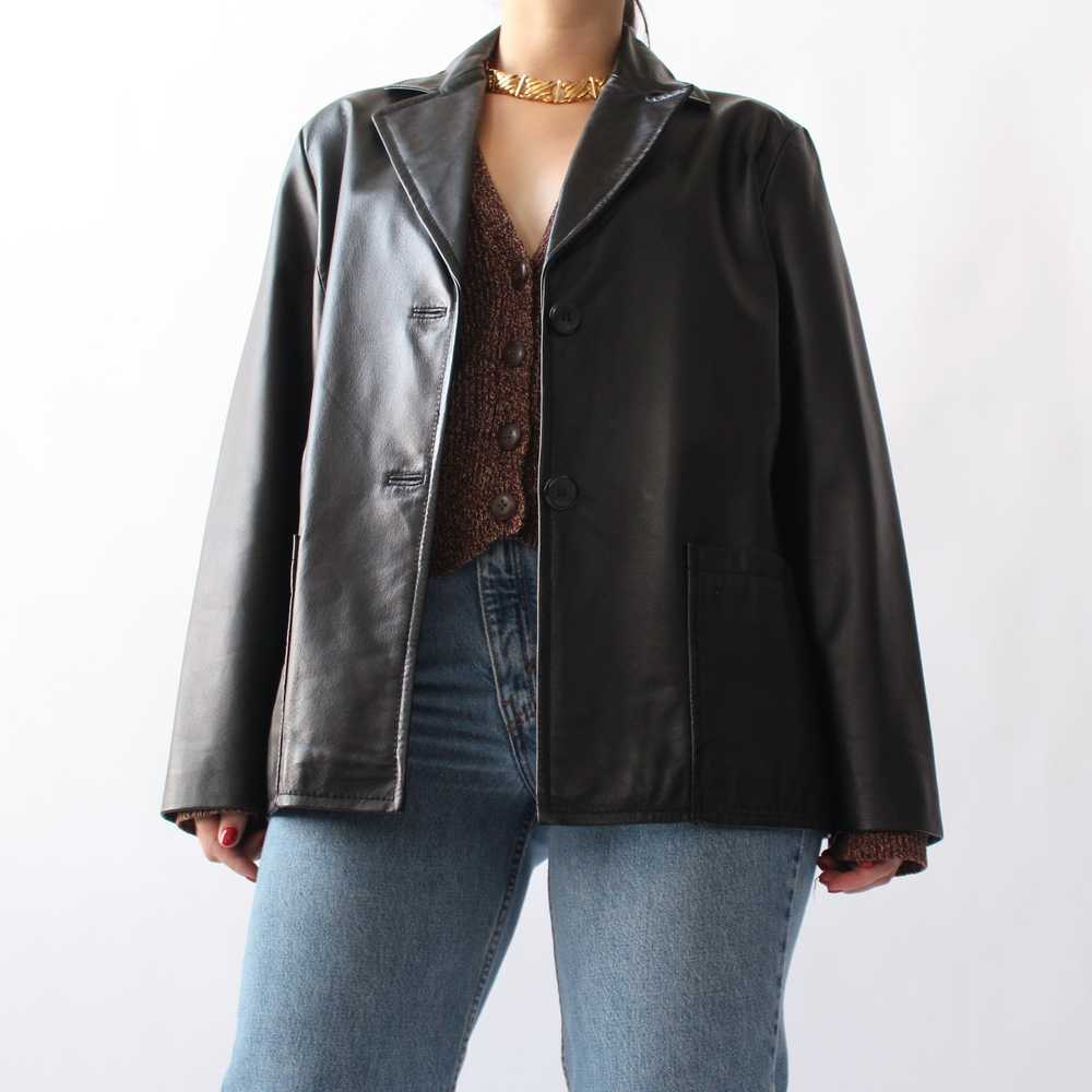 90s Sleek Leather Blazer - image 8