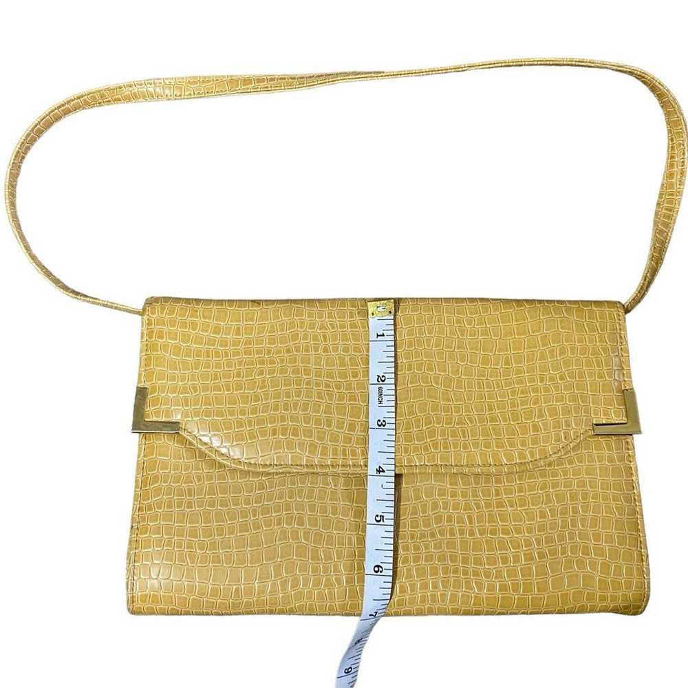 Vintage Yellow croc print womens shoulder bag - image 3