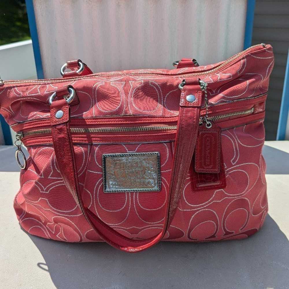 EUC Coach Poppy Large Signature C Tote 15389 - image 5