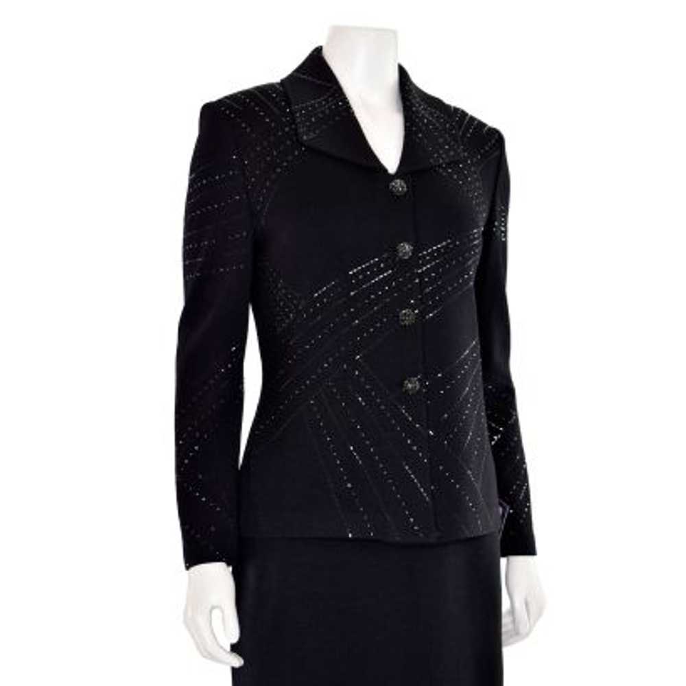 St. John Evening Short Jacket w/ Paillettes in Bl… - image 4