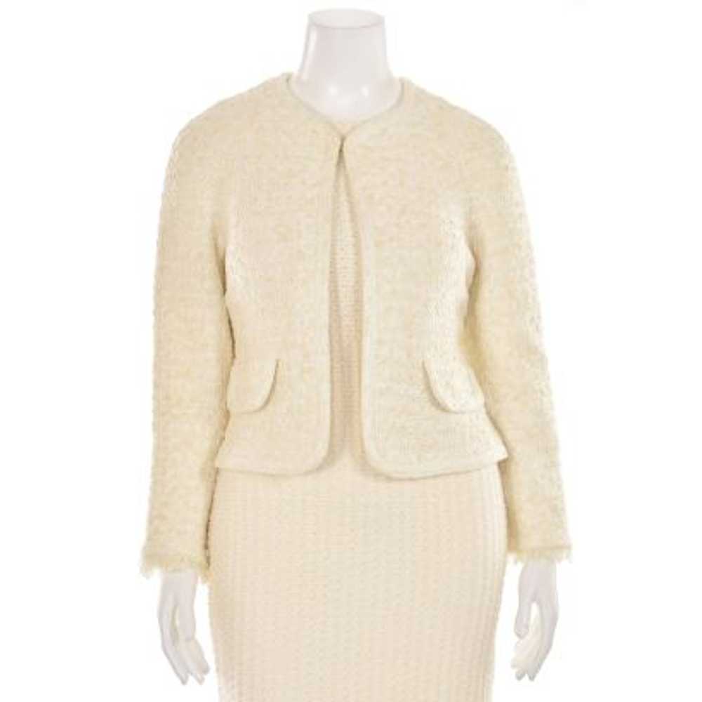 St. John Knits Ivory Textured Knit Jacket in Ivor… - image 1