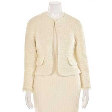 St. John Knits Ivory Textured Knit Jacket in Ivor… - image 1