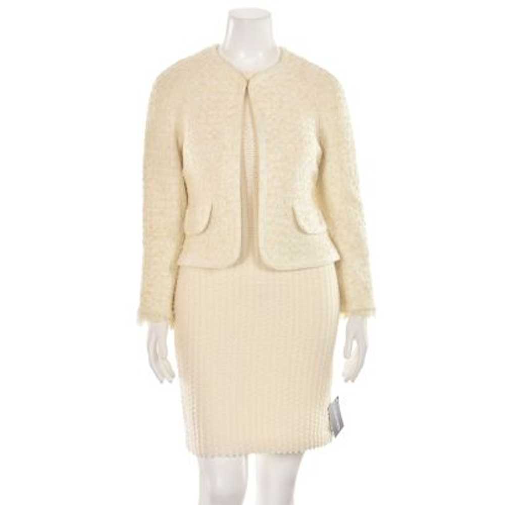 St. John Knits Ivory Textured Knit Jacket in Ivor… - image 2