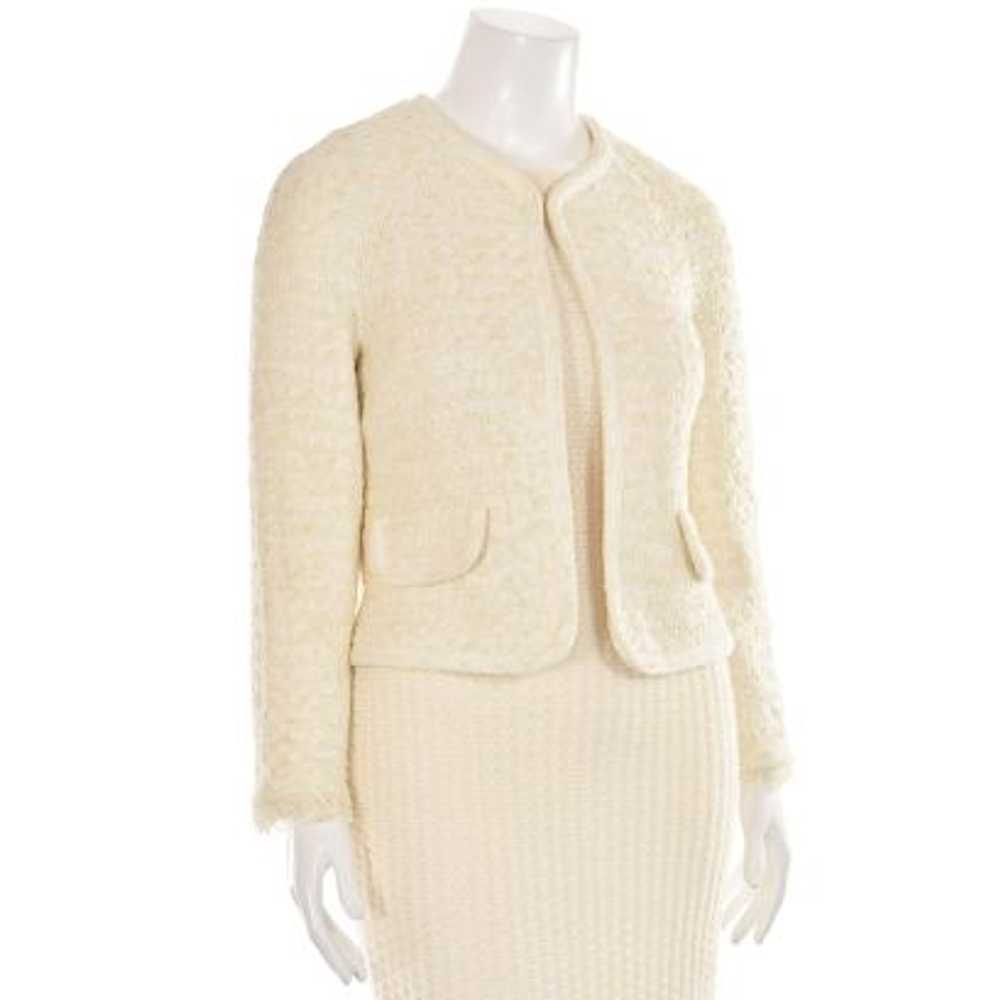 St. John Knits Ivory Textured Knit Jacket in Ivor… - image 4