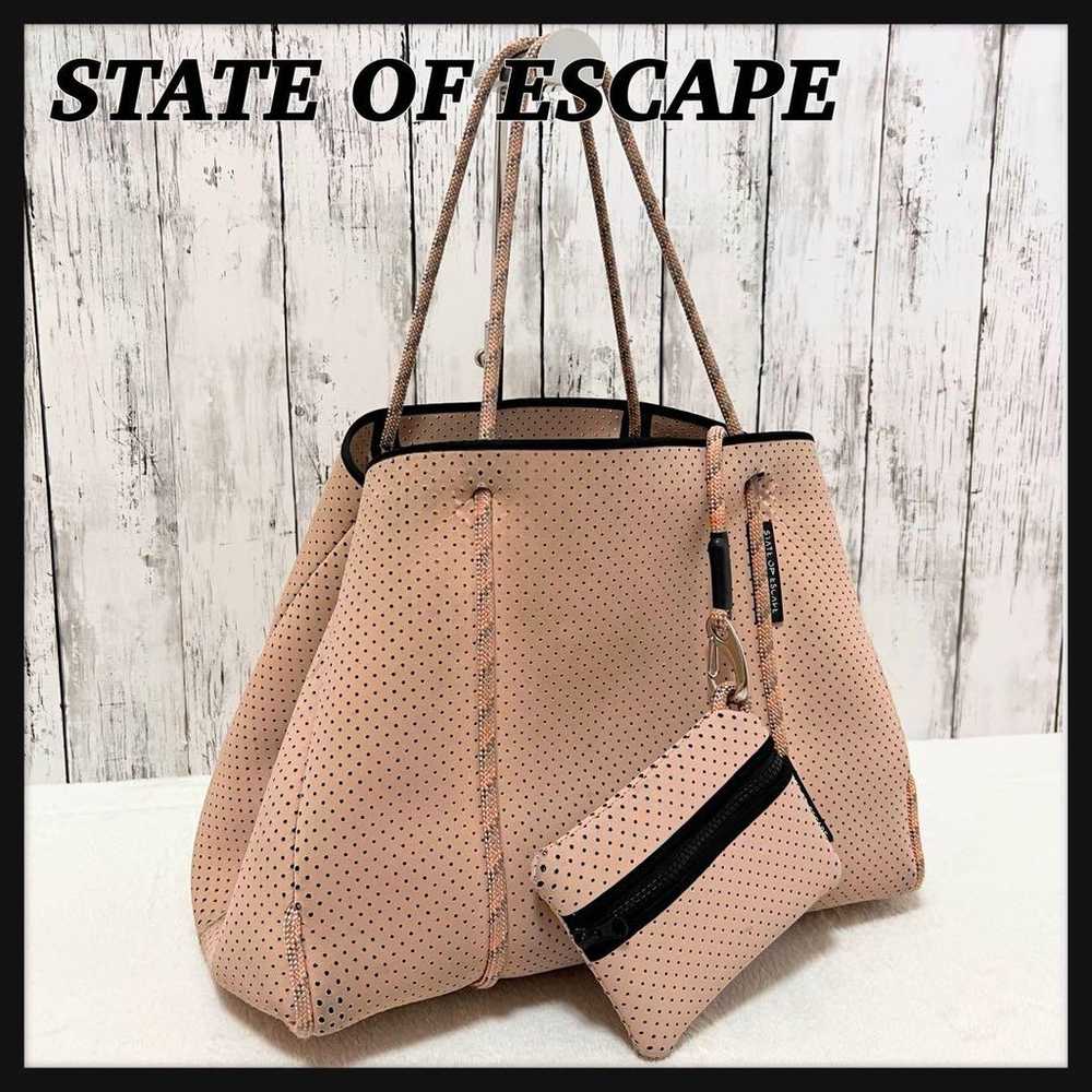 STATE OF ESCAPE Tote Bag with Pouch Punching Neop… - image 1