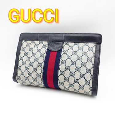 GUCCI Old Gucci Clutch Bag GG Supreme Sherry Line