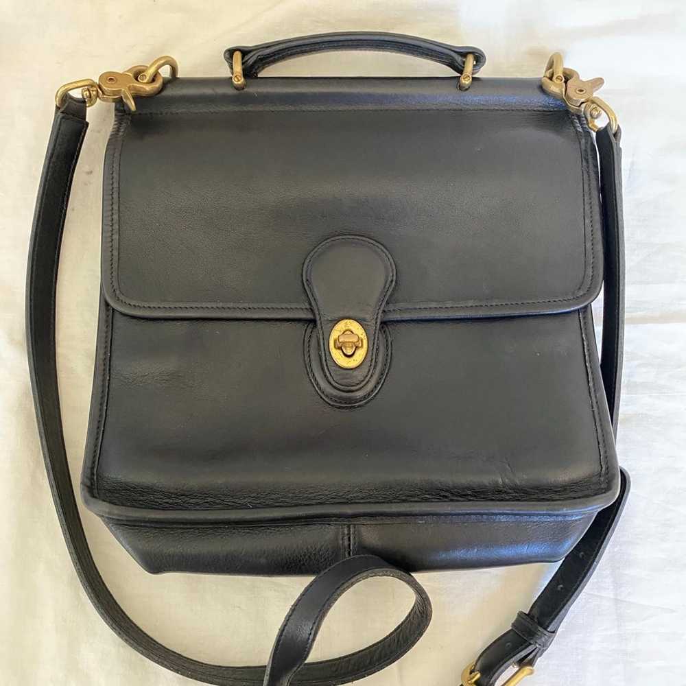 Coach Black Willis Top Handle Smooth Leather Bag … - image 1