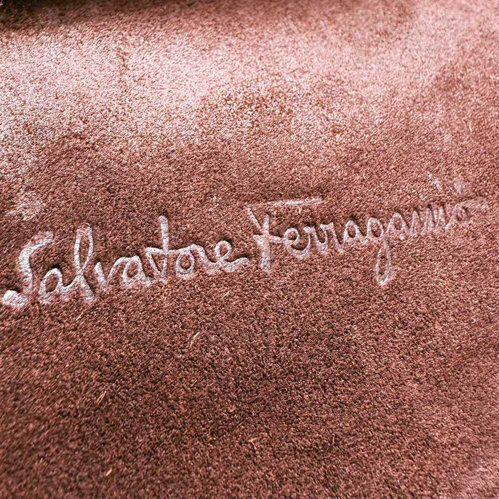 【Rare】Salvatore Ferragamo Shoulder Bag Fur Suede … - image 10