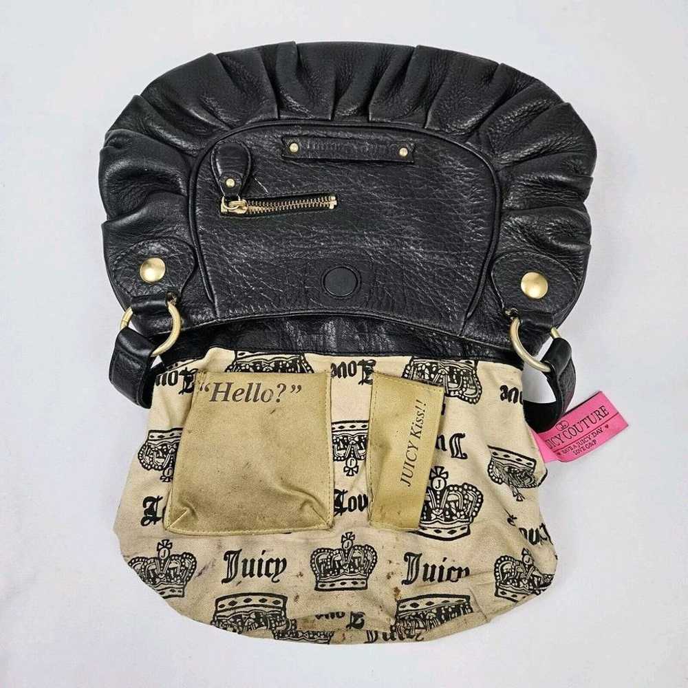 Vintage Y2K Black Leather Juicy Couture Purse Wit… - image 11