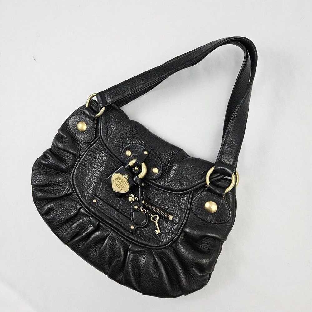 Vintage Y2K Black Leather Juicy Couture Purse Wit… - image 1