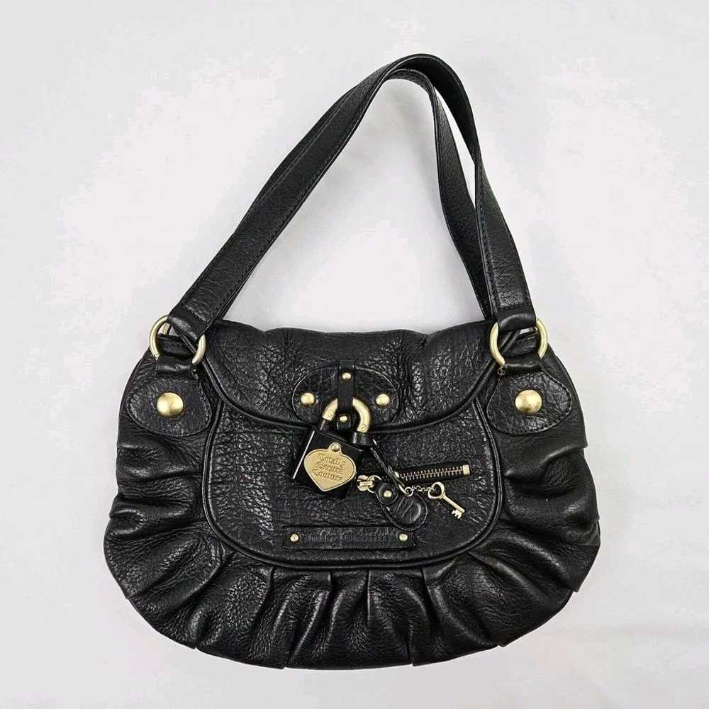 Vintage Y2K Black Leather Juicy Couture Purse Wit… - image 2