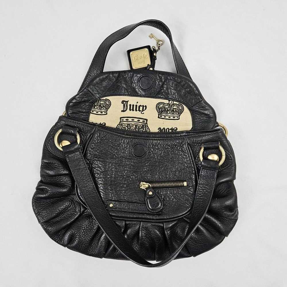 Vintage Y2K Black Leather Juicy Couture Purse Wit… - image 6