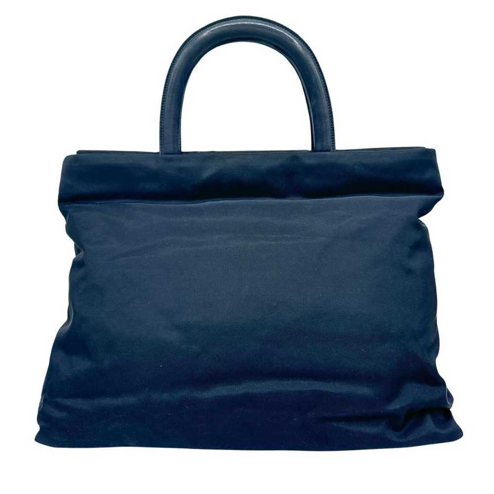 Prada Tessuto Triangle Logo Plate Navy Blue Tote … - image 3