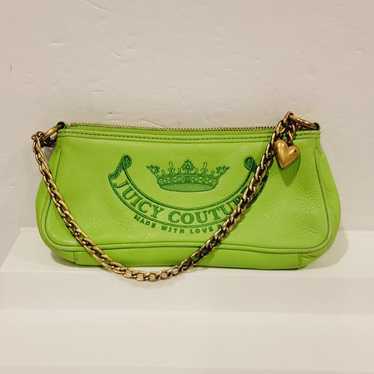 Y2K Juicy Couture Metallic Green Leather shops Baguette Bag Purse