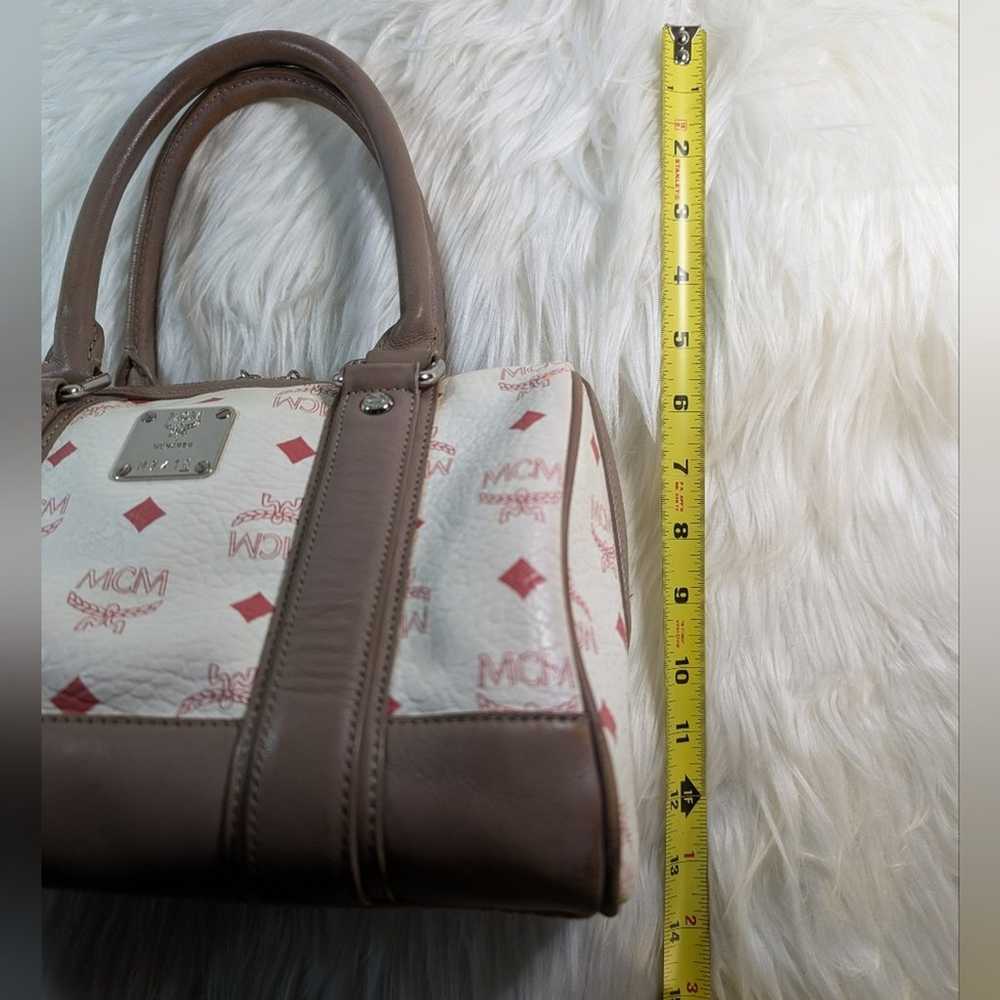 MCM Boston Bag White Pink Beige - image 3