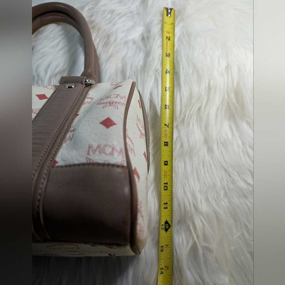 MCM Boston Bag White Pink Beige - image 4