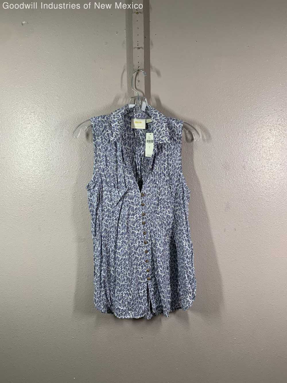 NWT Maeve By Anthropologie Womens Blue Spotted Sl… - image 1