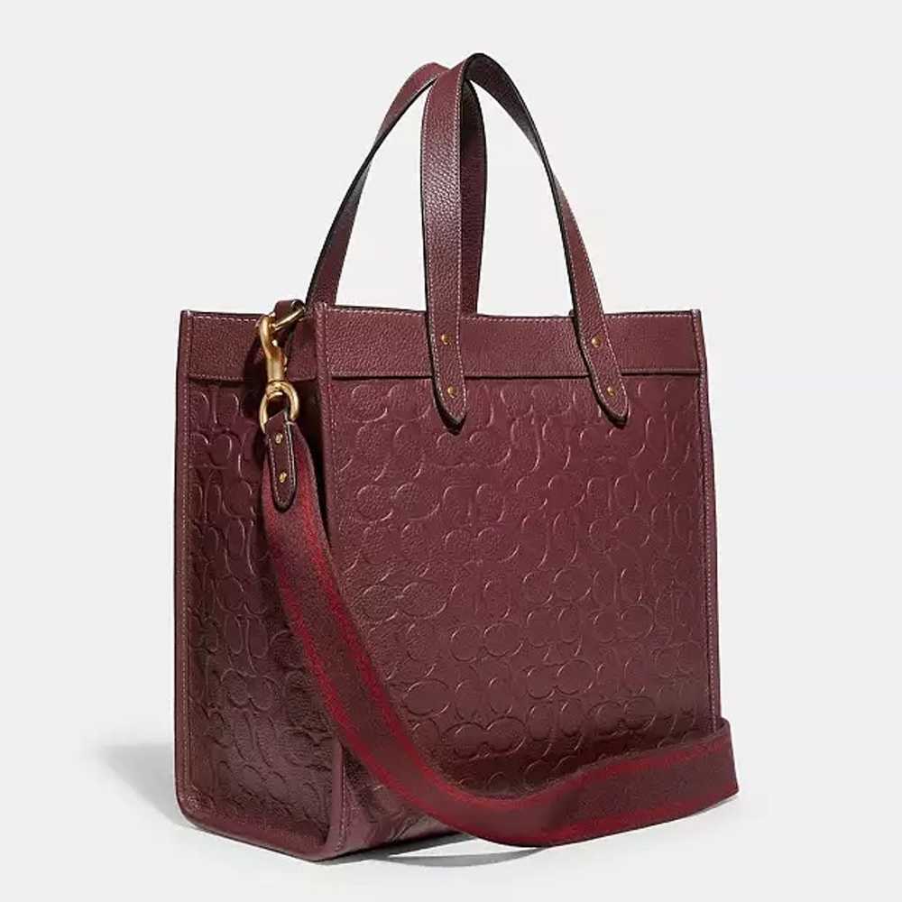 COACH FIELD SIGNATURE LEATHER LARGE TOTE C5273 Wi… - image 2