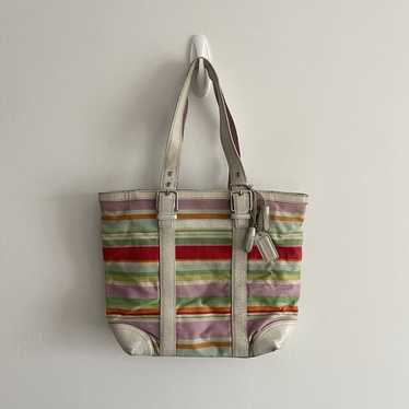 Coach Hampton Summer Multi popular Stripe Hobo