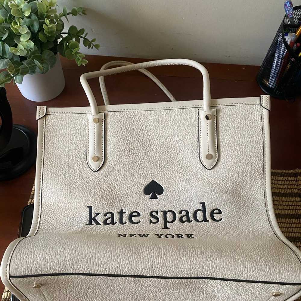 Kate Spade Ella Large White Leather Shoulder Tote… - image 2