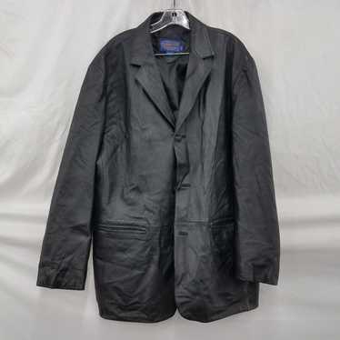 Pendleton Black Leather Coat Size XL Long - image 1