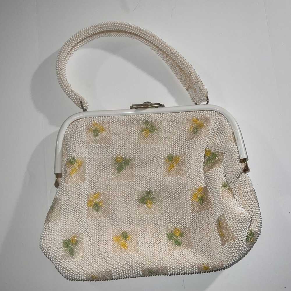 VNTG unique floral beaded handbag - image 5