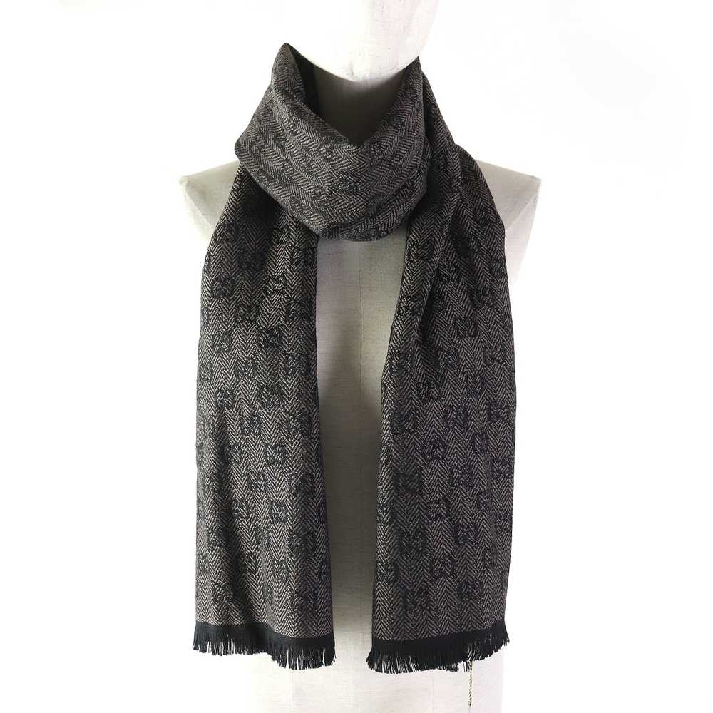 GUCCI Scarf Main: 100% wool Brown black Women Use… - image 5