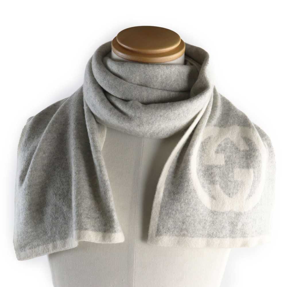 GUCCI Scarf Main: 100% cashmere Ivory gray mens U… - image 9