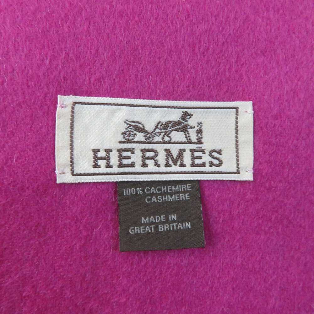 HERMES Scarf Main: 100% cashmere pink Women Used … - image 6