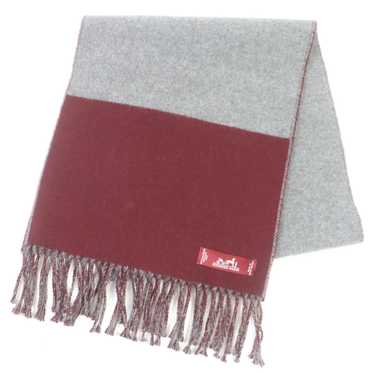 HERMES Scarf Main: 100% cashmere Grey Bordeaux me… - image 1