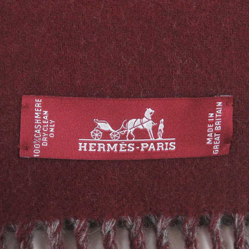 HERMES Scarf Main: 100% cashmere Grey Bordeaux me… - image 6