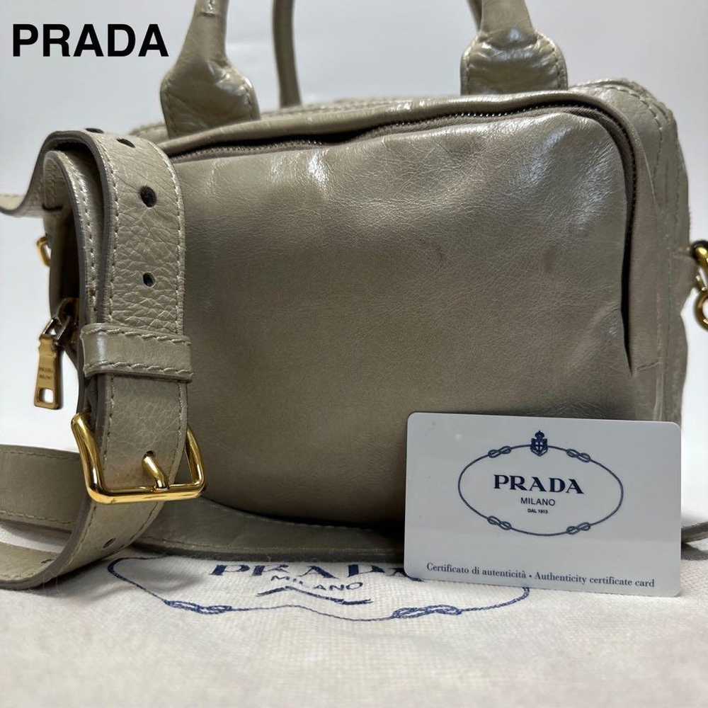 c44 [Excellent Condition] Prada Triangle Logo Lea… - image 1