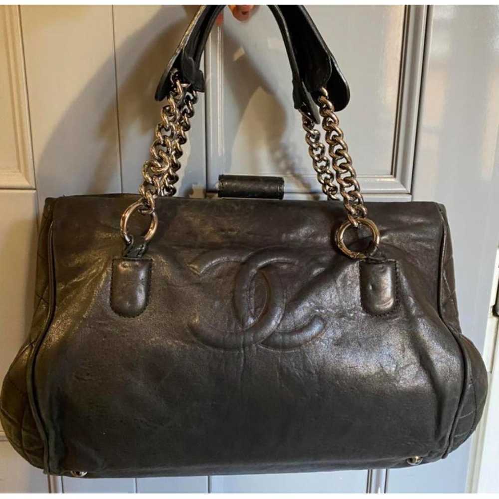 Chanel Vintage Cc Chain leather tote - image 6