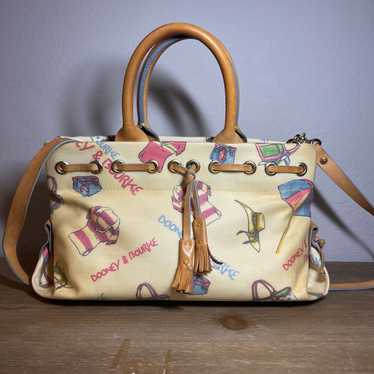 Dooney & Bourke Coated outlet Canvas Mini Bucket Bag Beach Summer Theme Shoulder Purse