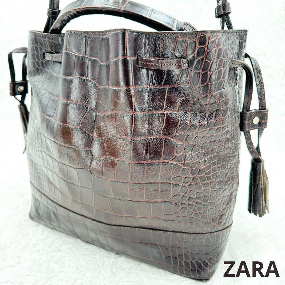 Rare, excellent condition Zara crocodile-embossed… - image 1