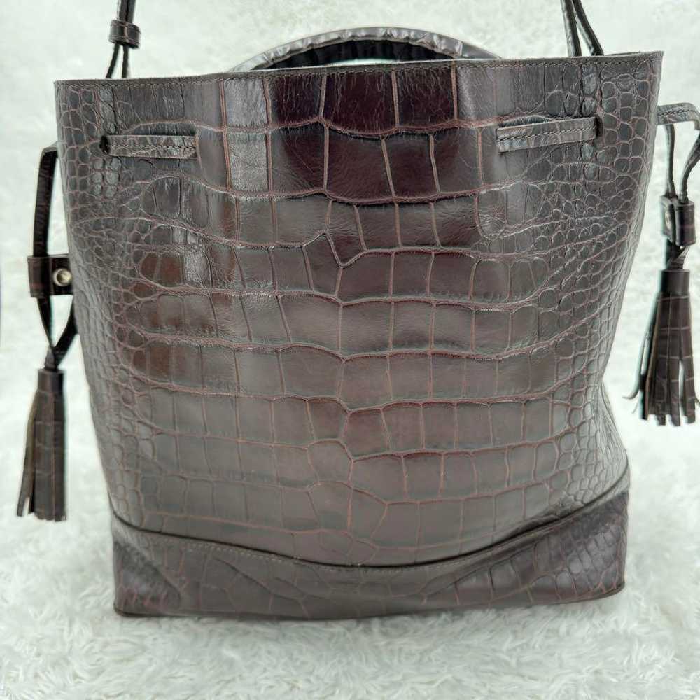 Rare, excellent condition Zara crocodile-embossed… - image 3