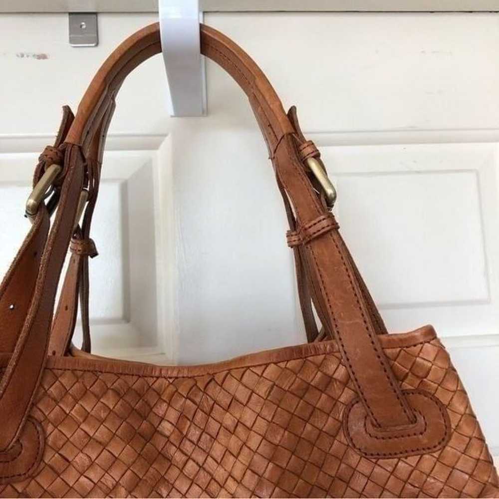 Valentina Woven Leather Tote Handbag - image 5