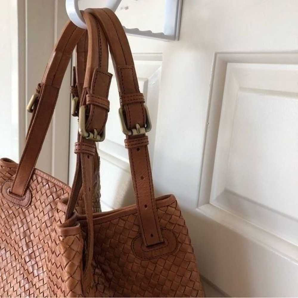 Valentina Woven Leather Tote Handbag - image 7