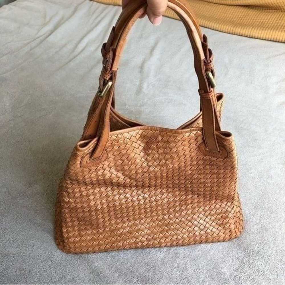 Valentina Woven Leather Tote Handbag - image 8