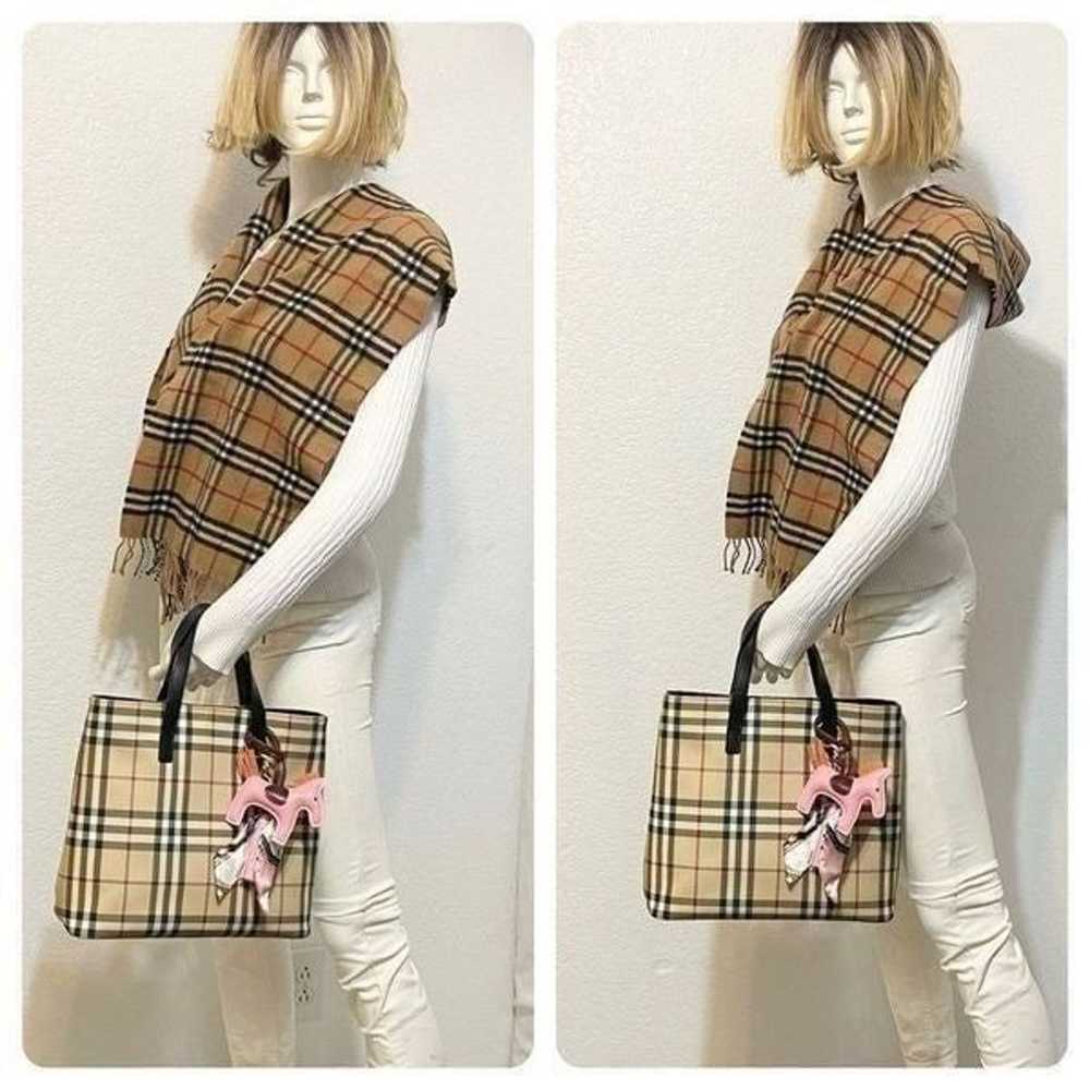 BURBERRY Nova Check Canvas Leather Handbag - image 2