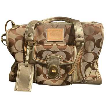 Coach Monogram Pet Carrier With Gold Leather Acce… - image 1