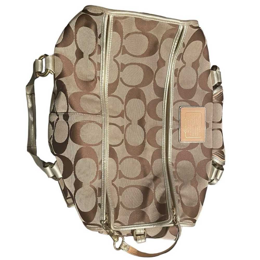 Coach Monogram Pet Carrier With Gold Leather Acce… - image 6